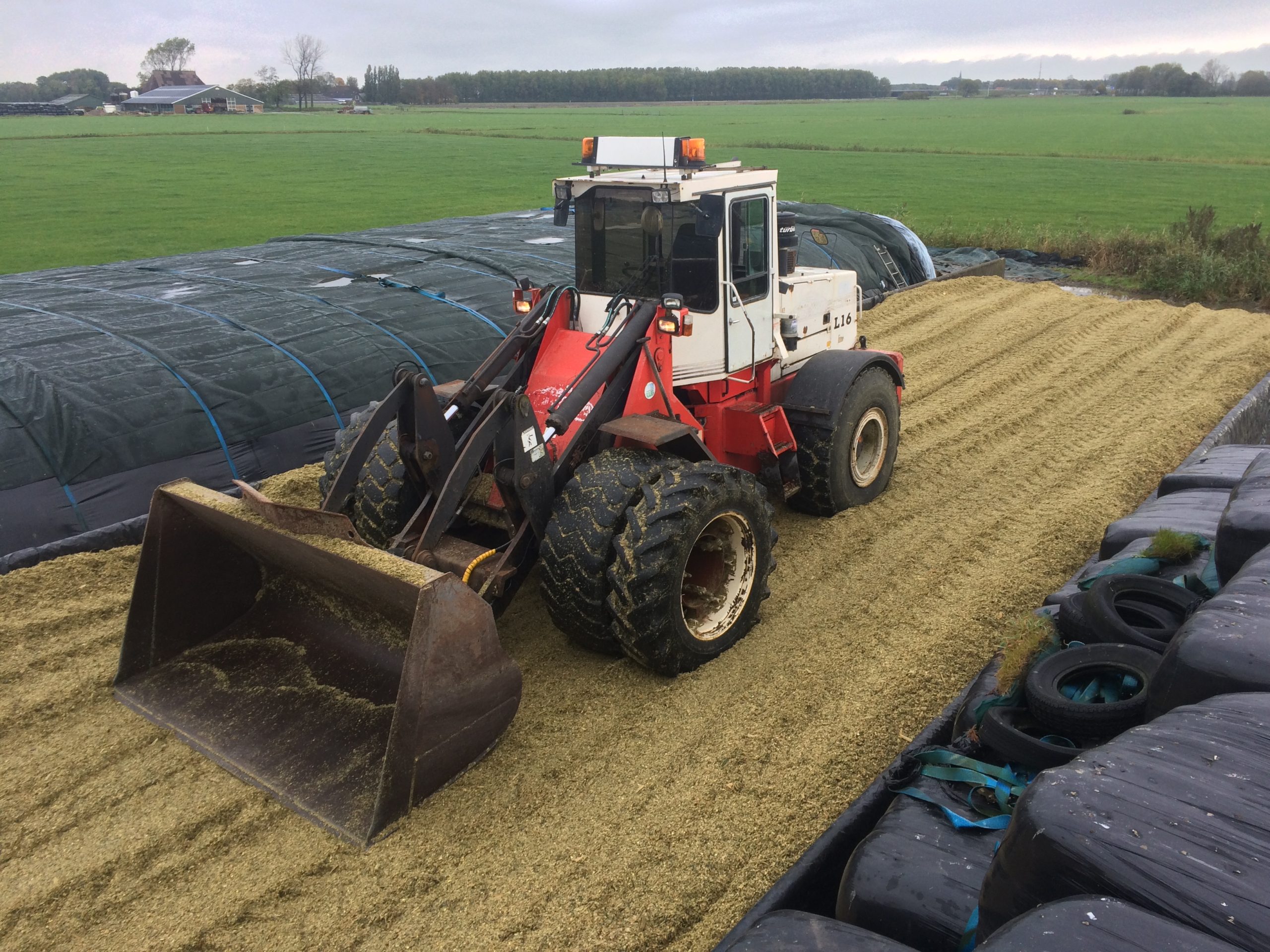Shovel aan het werk op een kuilbult